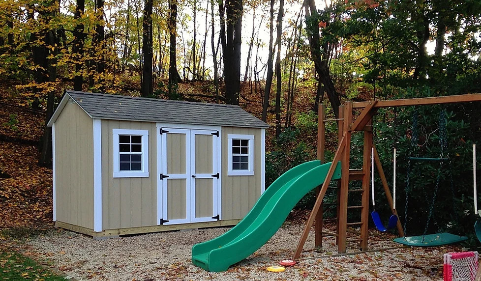 shed next to playground - HSVSheds.com